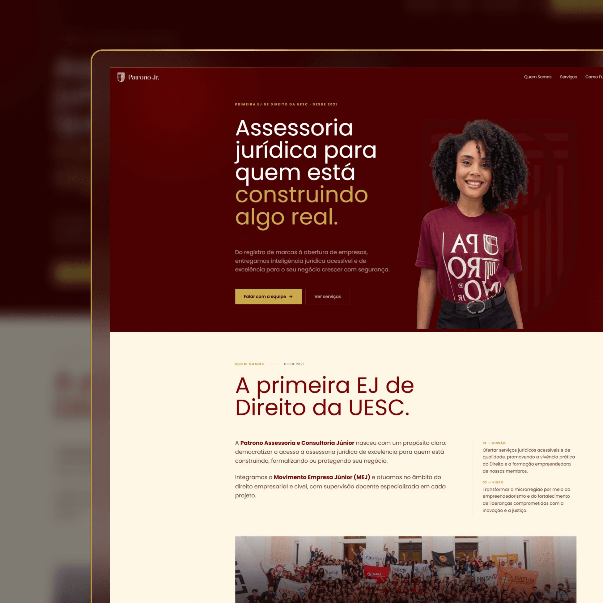 Tela inicial do projeto Patrono Jr.